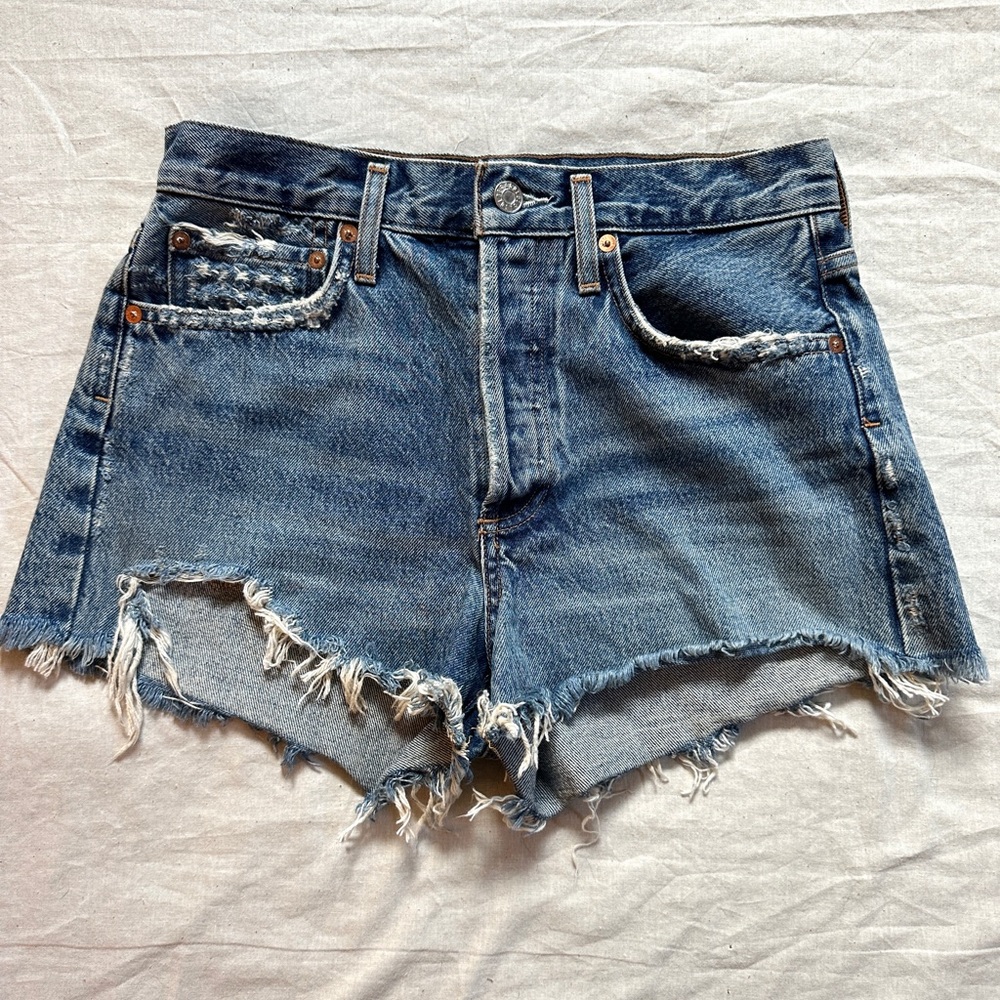 Agolde Parker Cut Off Denim Short size 25